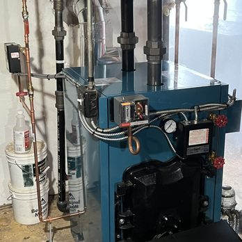 Blue cast-iron boiler service